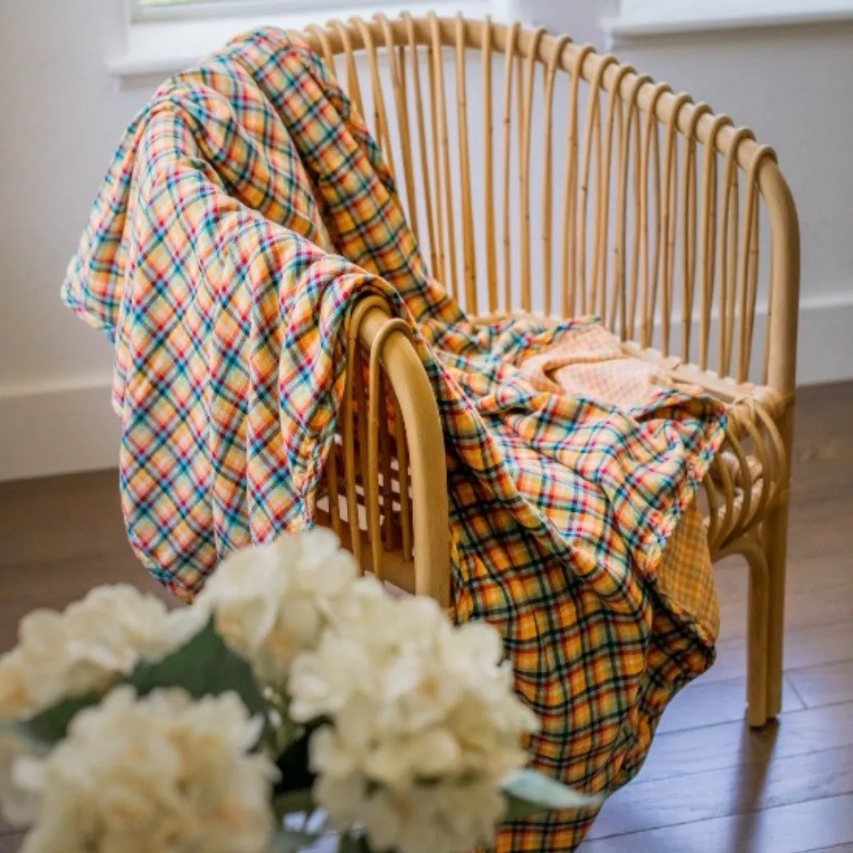 Lifetime Blanket (Toddler Blanket) - Gold Safari Gingham