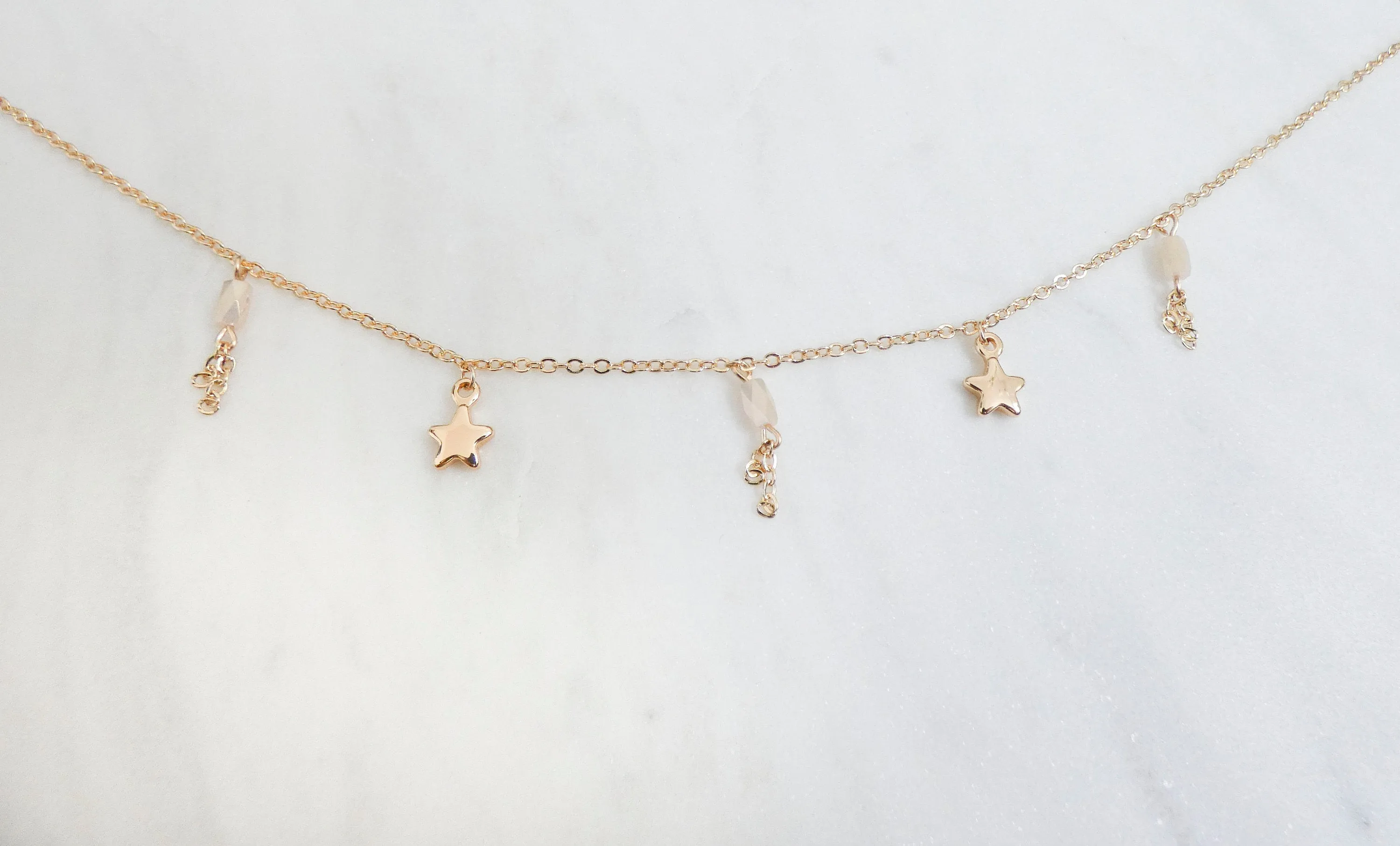 Lily Beaded Star Dangle Necklace