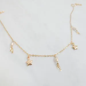 Lily Beaded Star Dangle Necklace