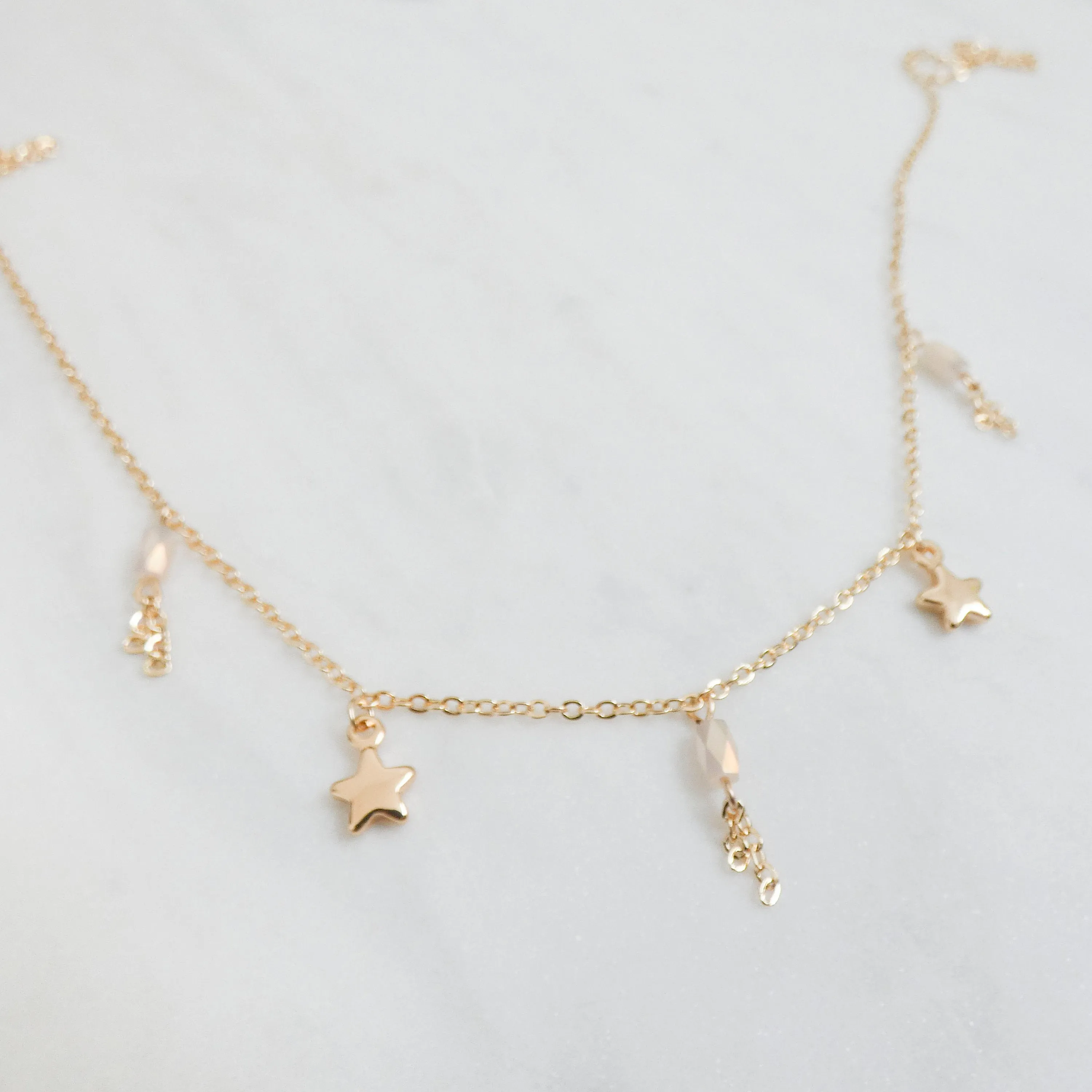 Lily Beaded Star Dangle Necklace