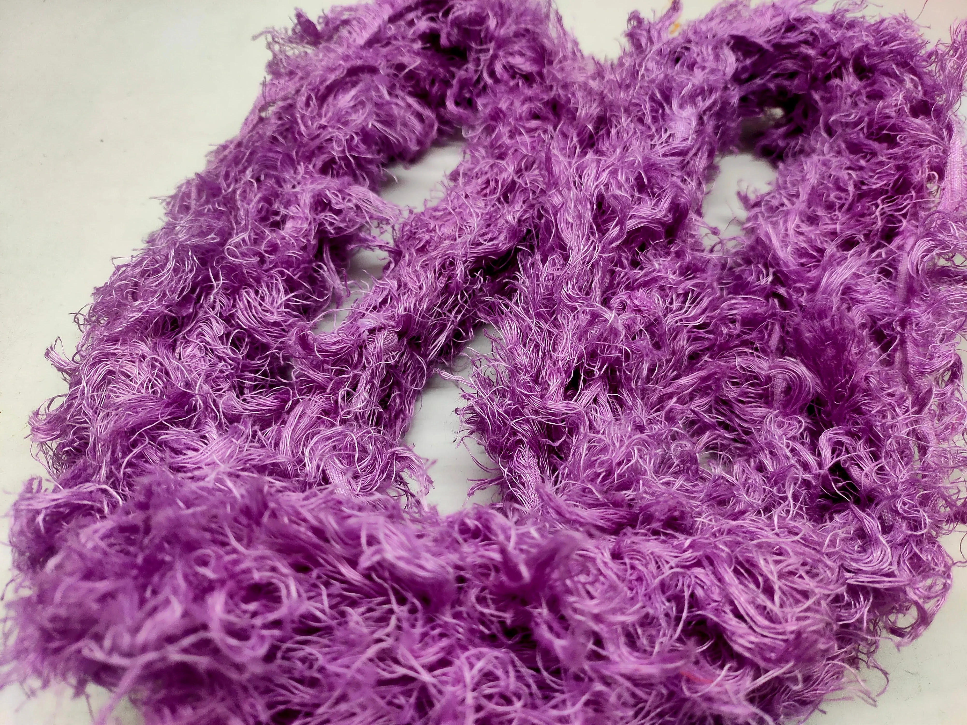 Linen Fuzzy Ribbon - Purple