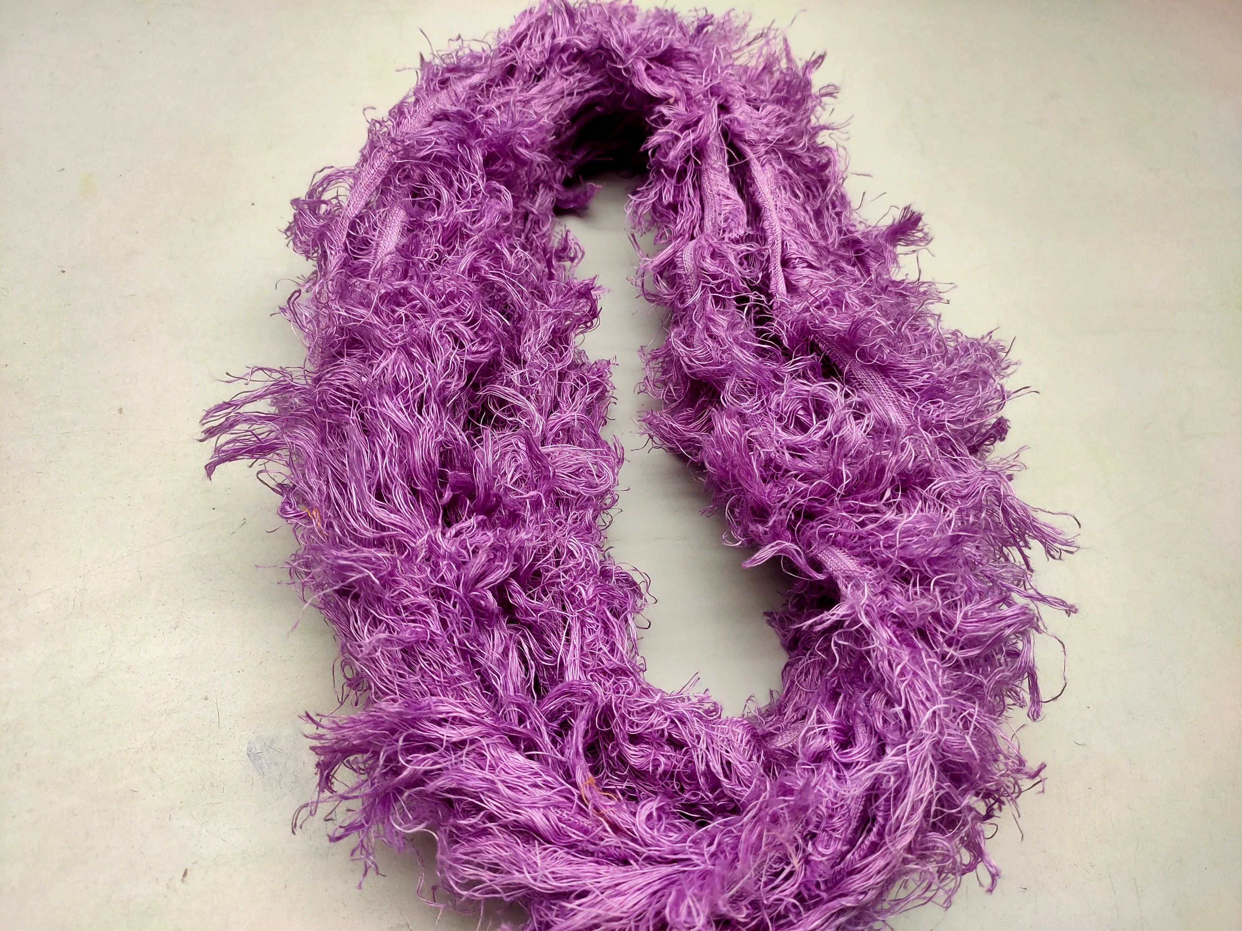 Linen Fuzzy Ribbon - Purple