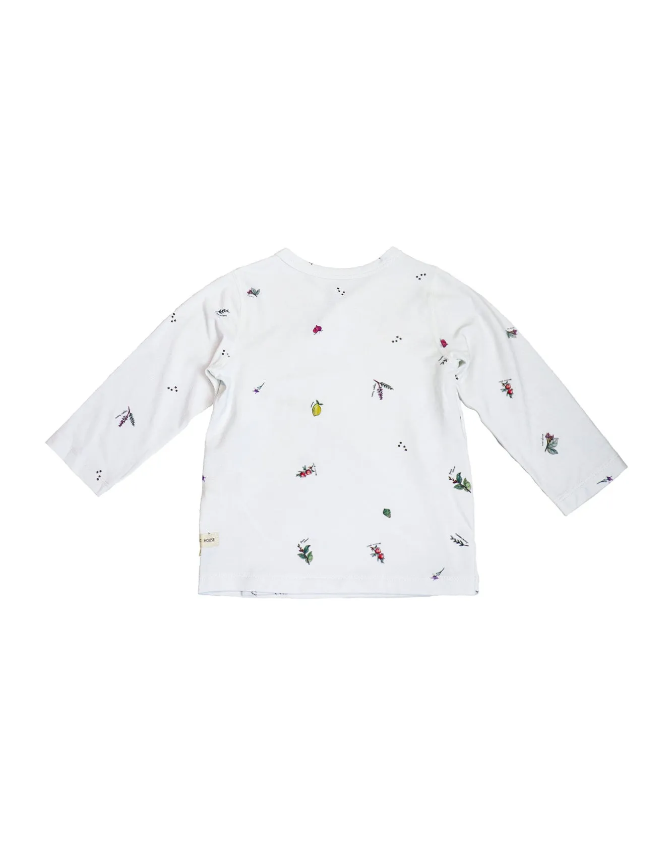 Long-sleeved Kimono Onesie T-shirt - Floral Garden