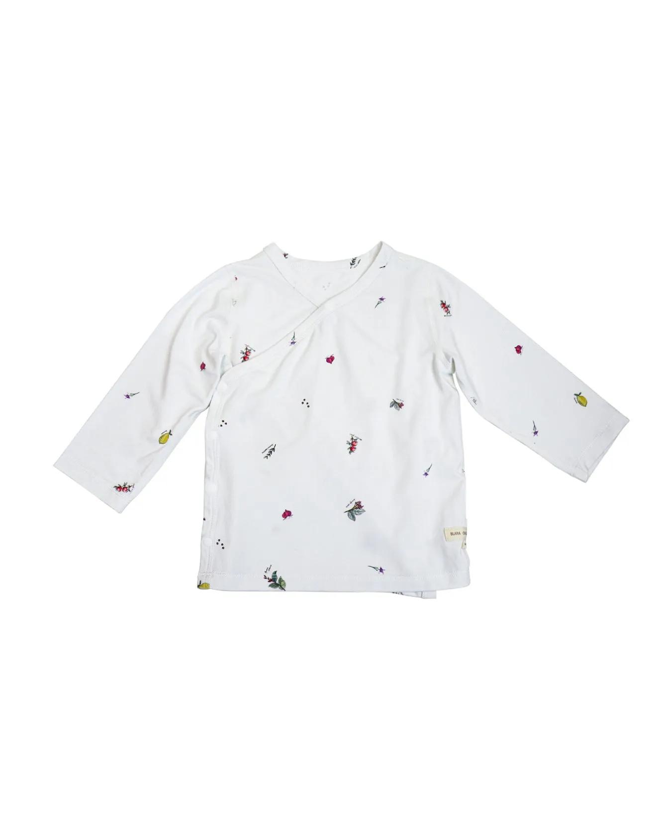 Long-sleeved Kimono Onesie T-shirt - Floral Garden