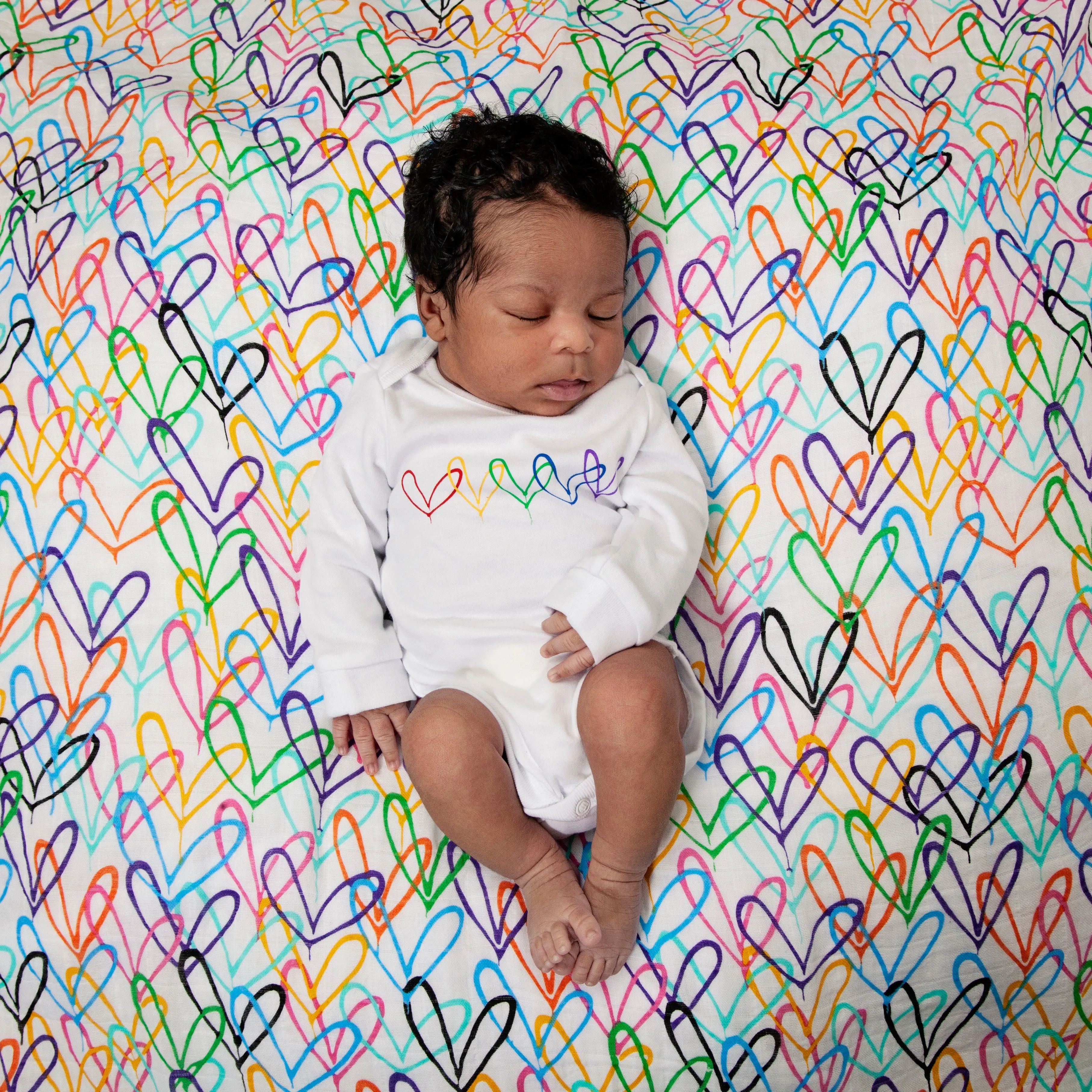 #Lovewall organic muslin baby swaddling shawl - James Goldcrown x From Babies with Love