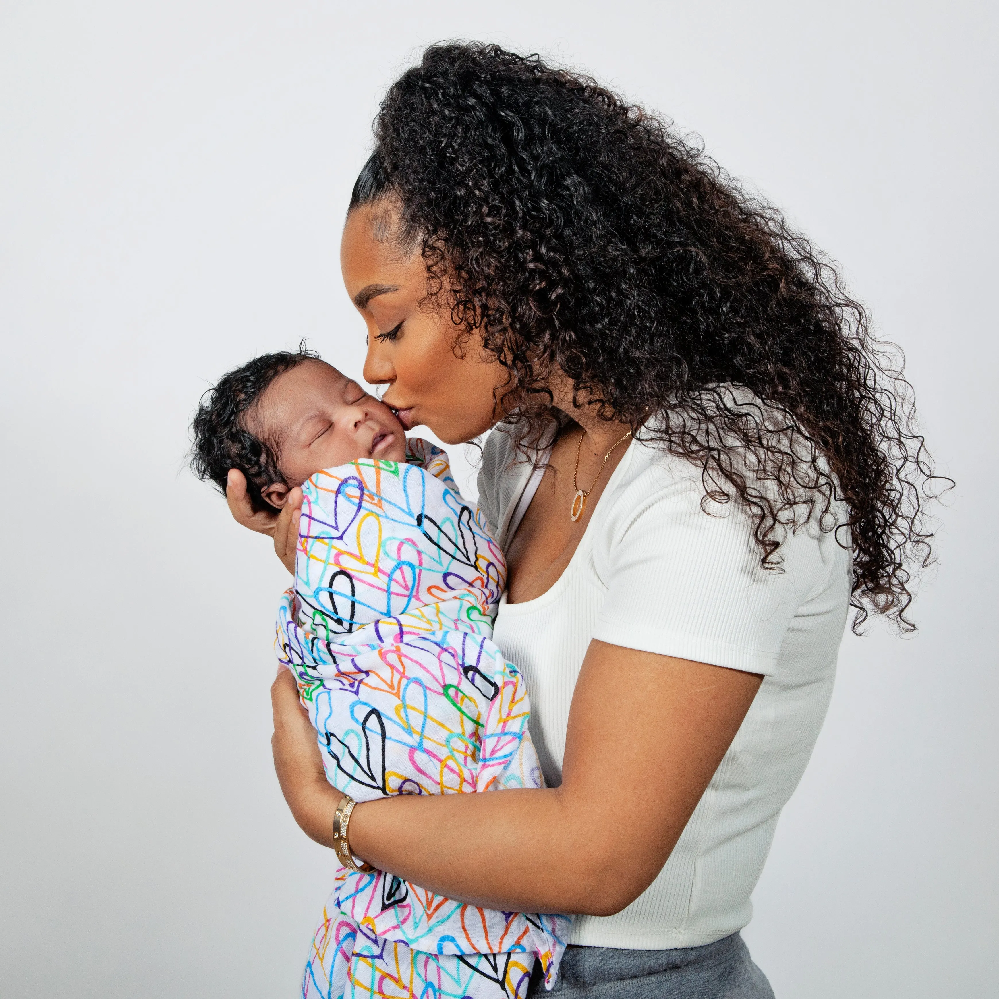 #Lovewall organic muslin baby swaddling shawl - James Goldcrown x From Babies with Love