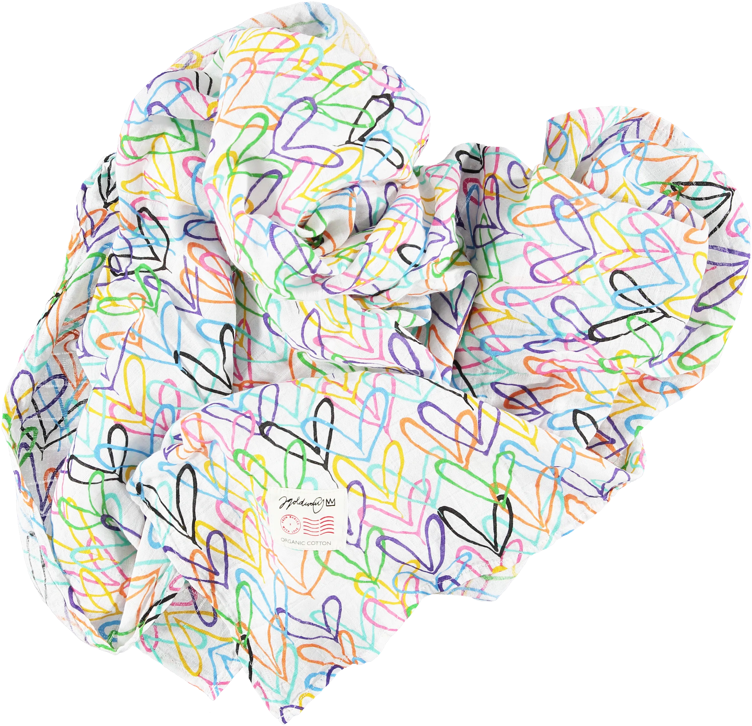 #Lovewall organic muslin baby swaddling shawl - James Goldcrown x From Babies with Love