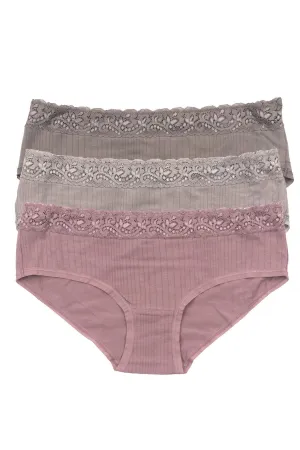 Low Rise Modal Lace Hipster 3-Pack