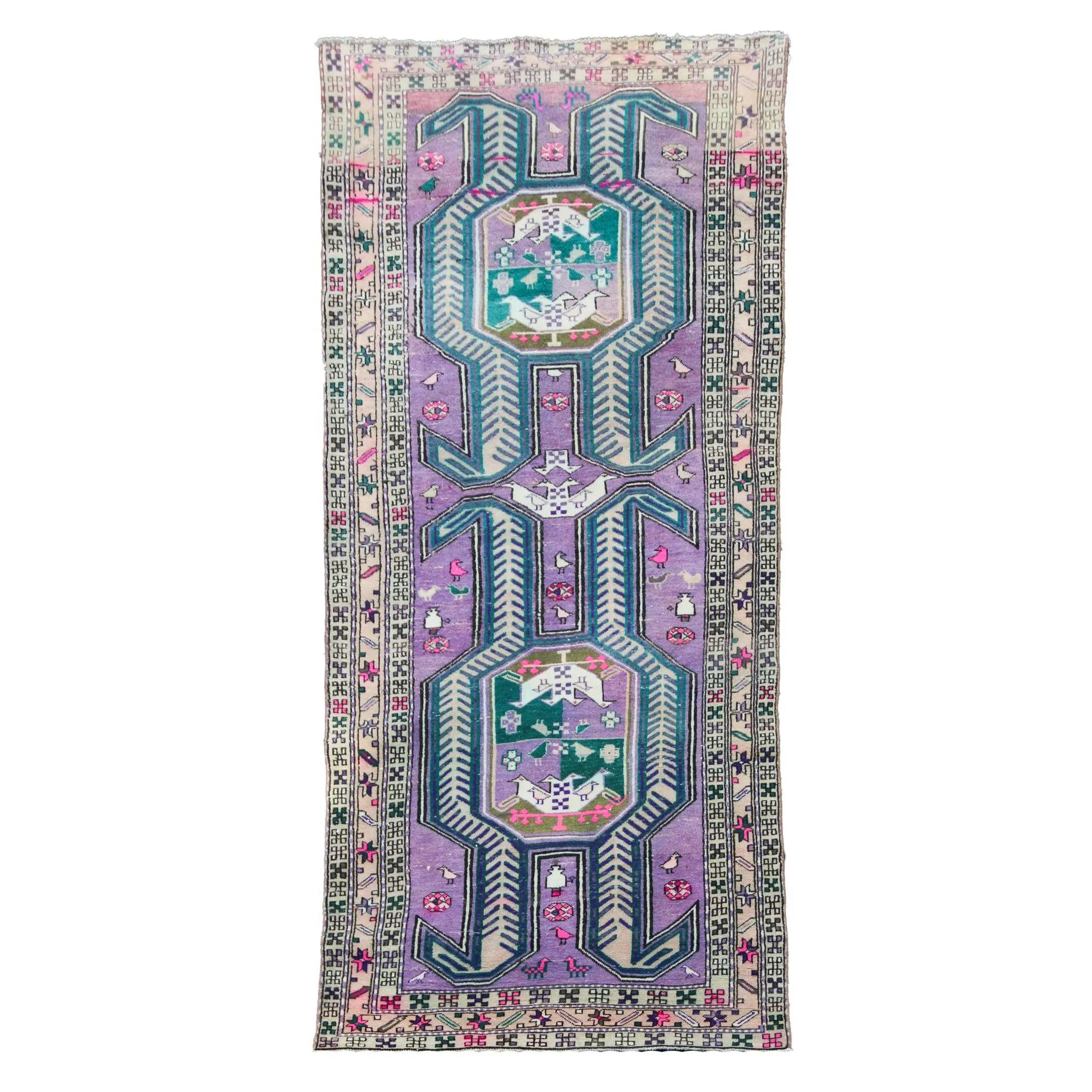 MA18 Handwoven Vintage Rug 3’8x10’7