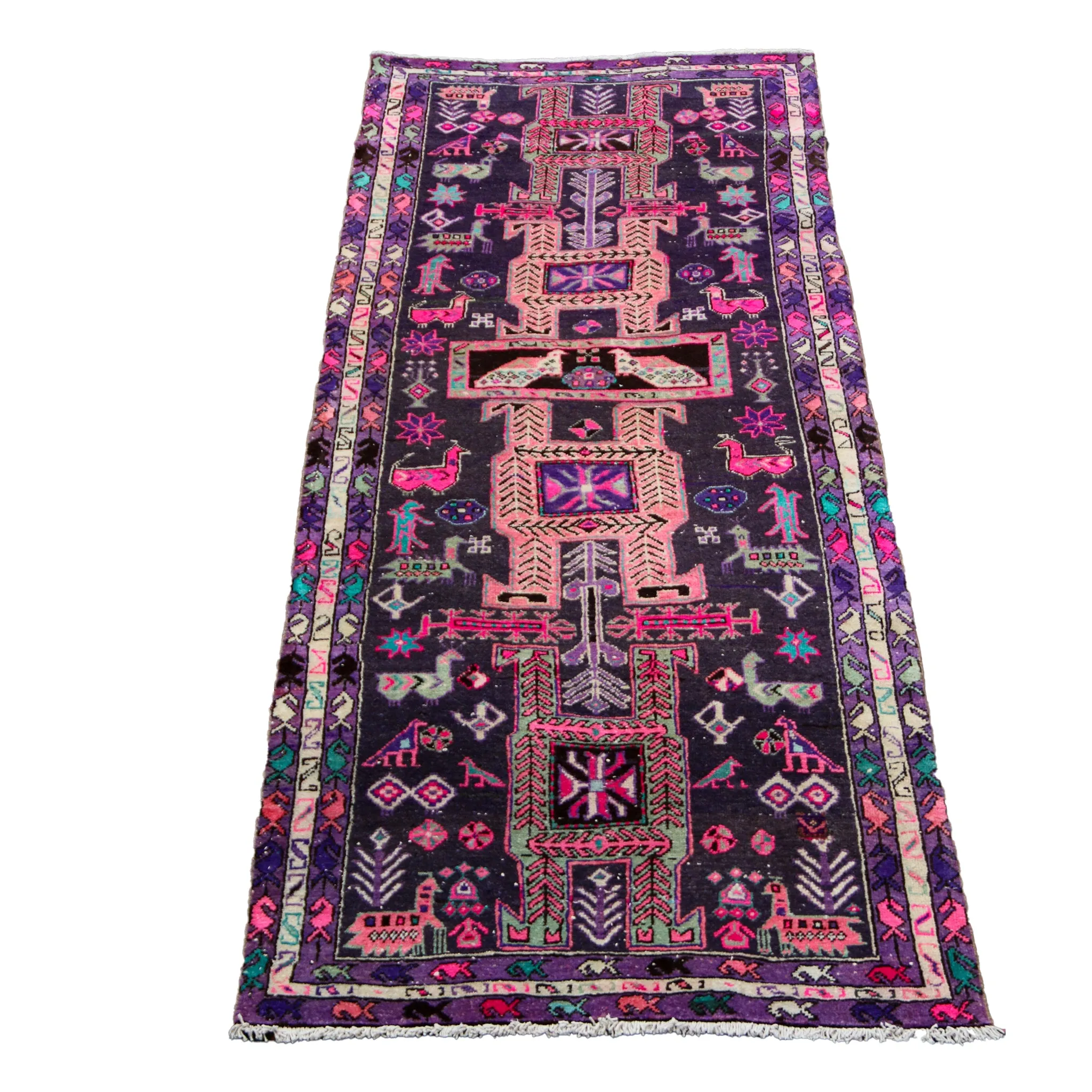 MA54 Handwoven Vintage Rug 3'7x9'10