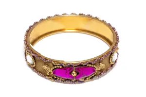 Magenta Stone Copper Bangle - Bracelet