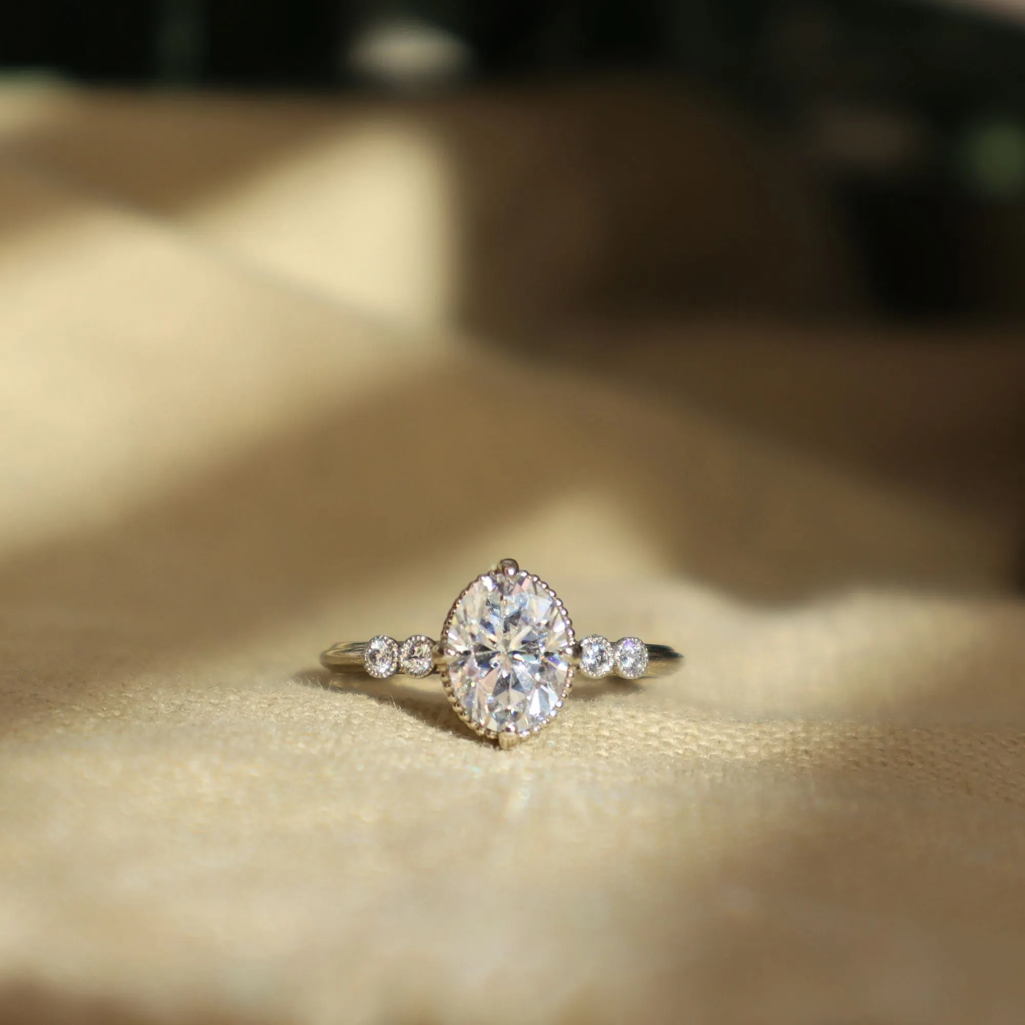 Mariposa Oval Moissanite Engagement Ring Size 6