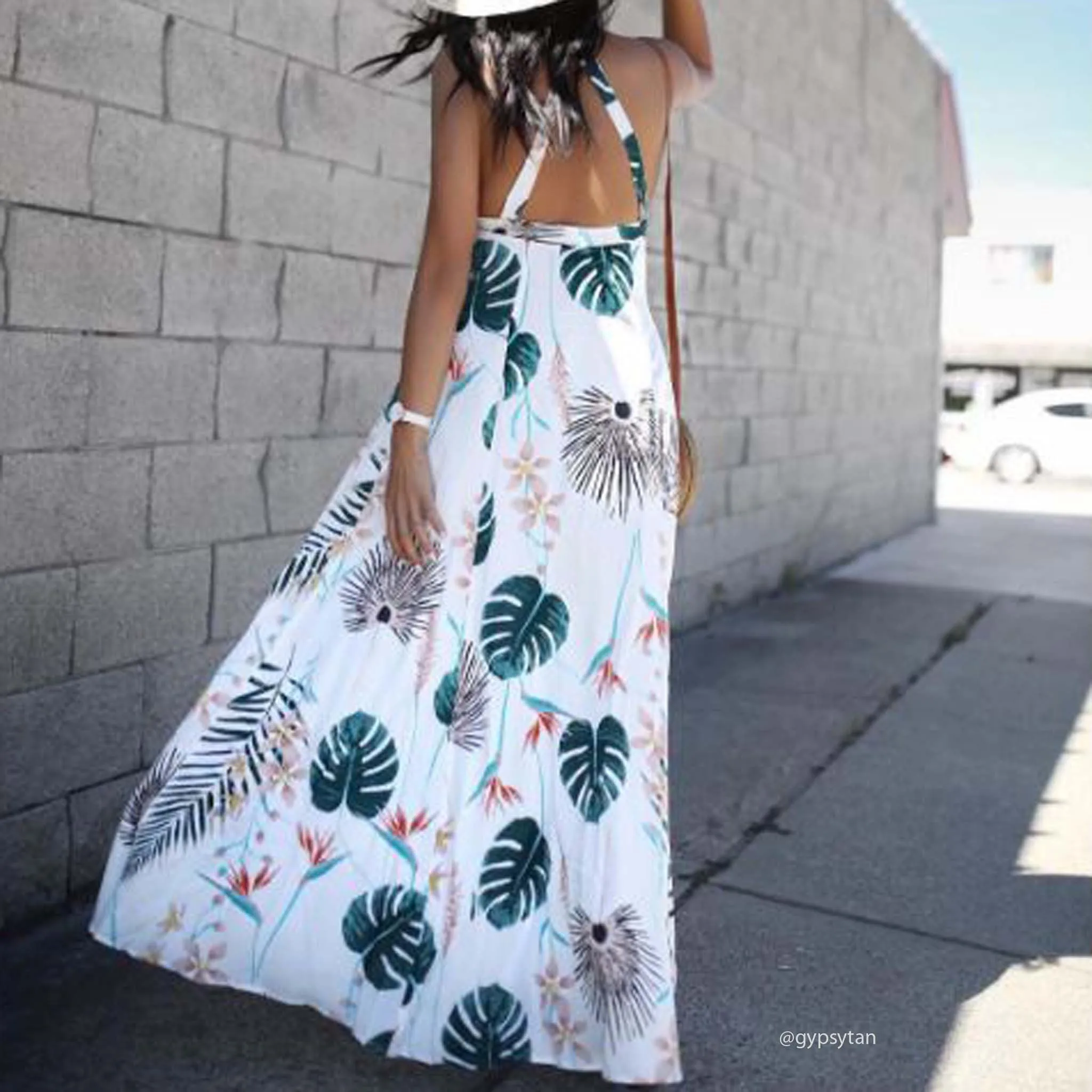 Maui Palm Maxi Dress