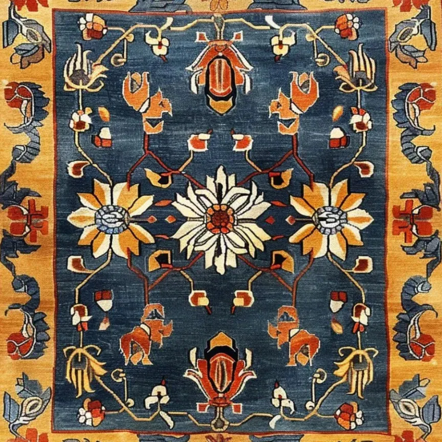 Midnight Blossom Heritage Hand Tufted Rug