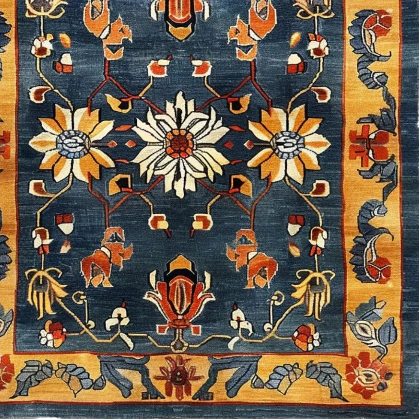 Midnight Blossom Heritage Hand Tufted Rug