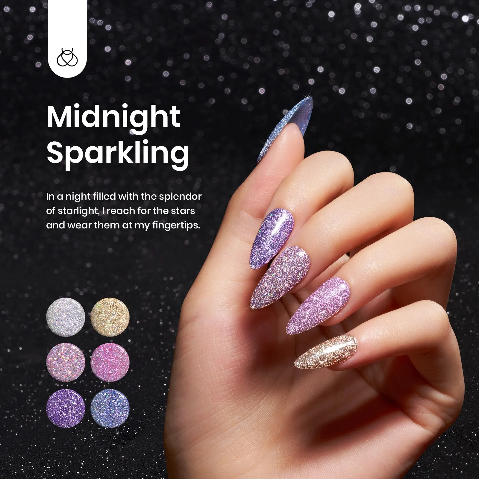 Midnight Sparkling | 6 Colors Gel Polish Set