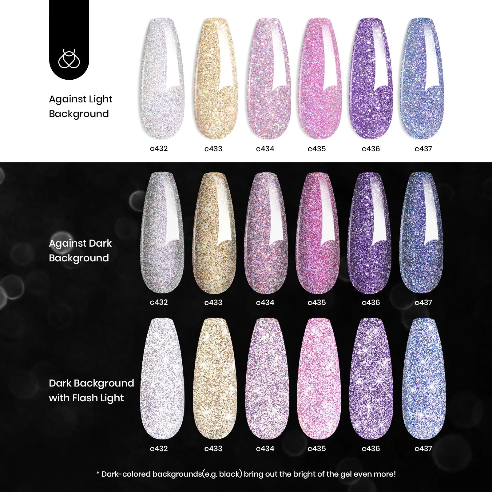 Midnight Sparkling | 6 Colors Gel Polish Set