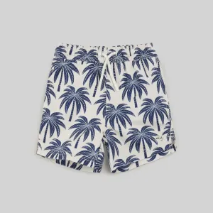 Miles the Label - Palm Tree Print Swim Trunks - Birch