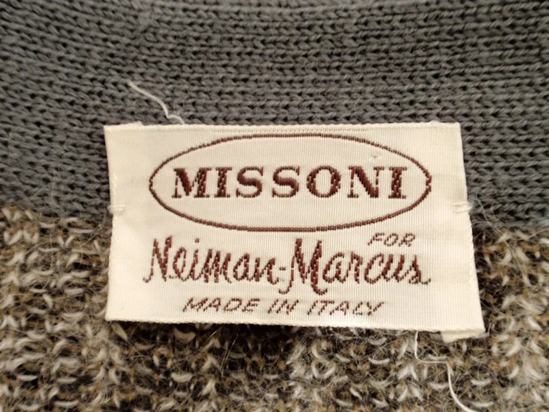 MISSONI Men's 1990s Gray, Navy, Taupe Cardigan, Boyfriend Sweater