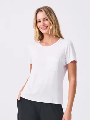 Modal Pocket Tee - White