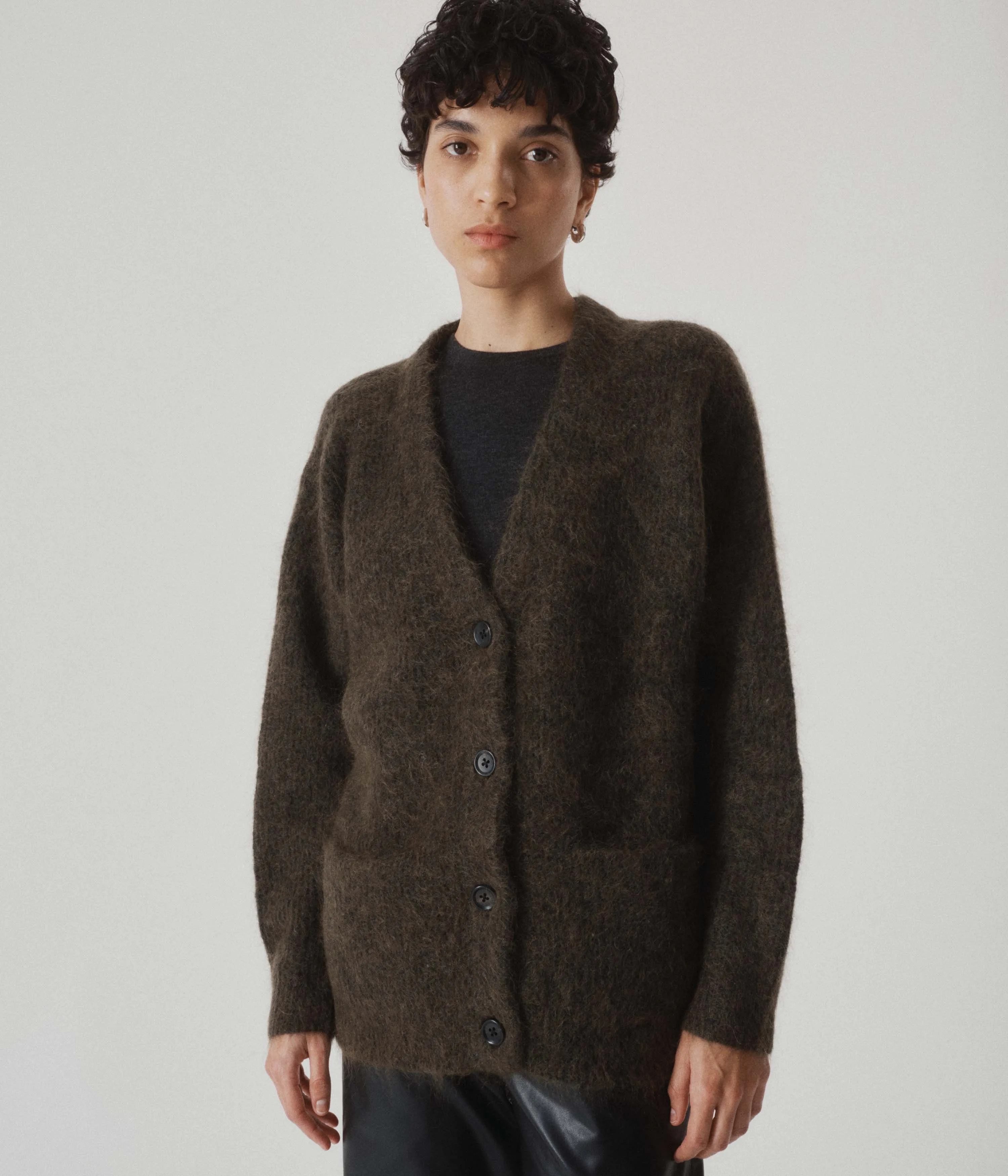 Mohair Cardigan in Olive