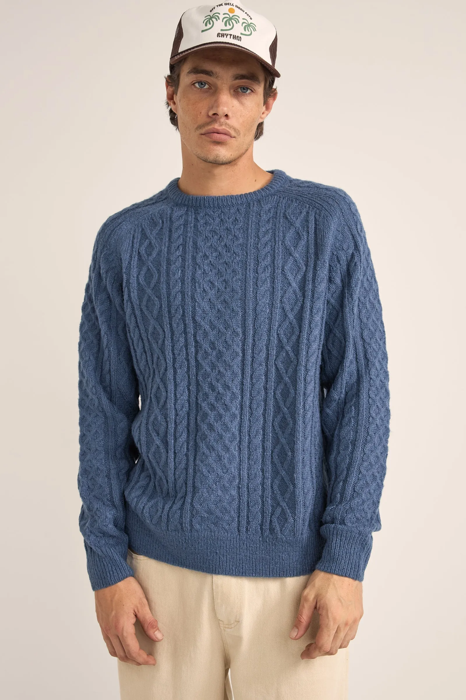 Mohair Fishermans Knit Slate