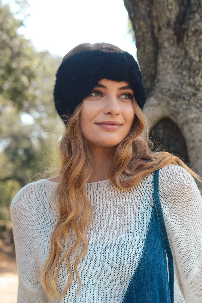 Mohair Head Wrap | Black