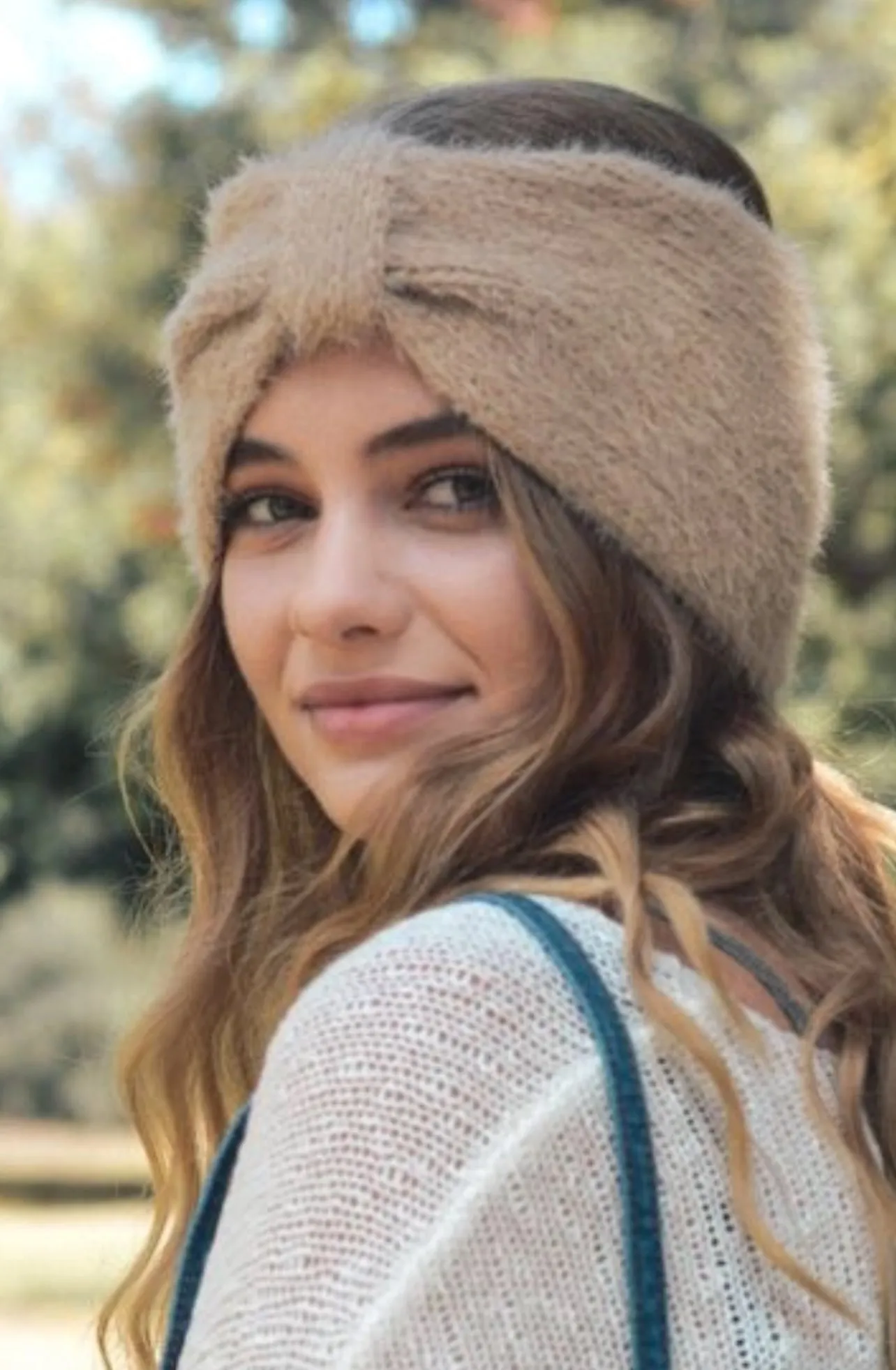 Mohair Head Wrap | Khaki