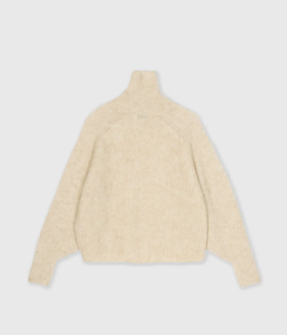 Mohair High Neck in Wheat