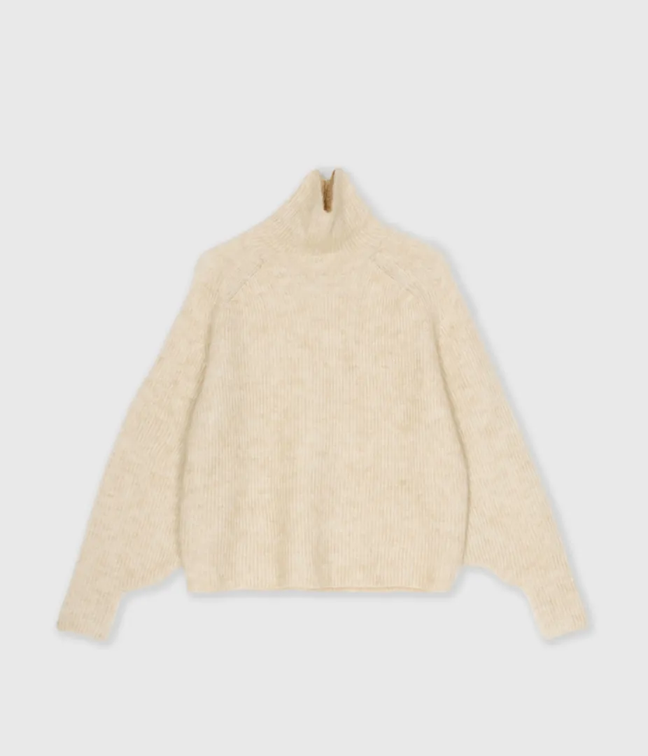 Mohair High Neck in Wheat