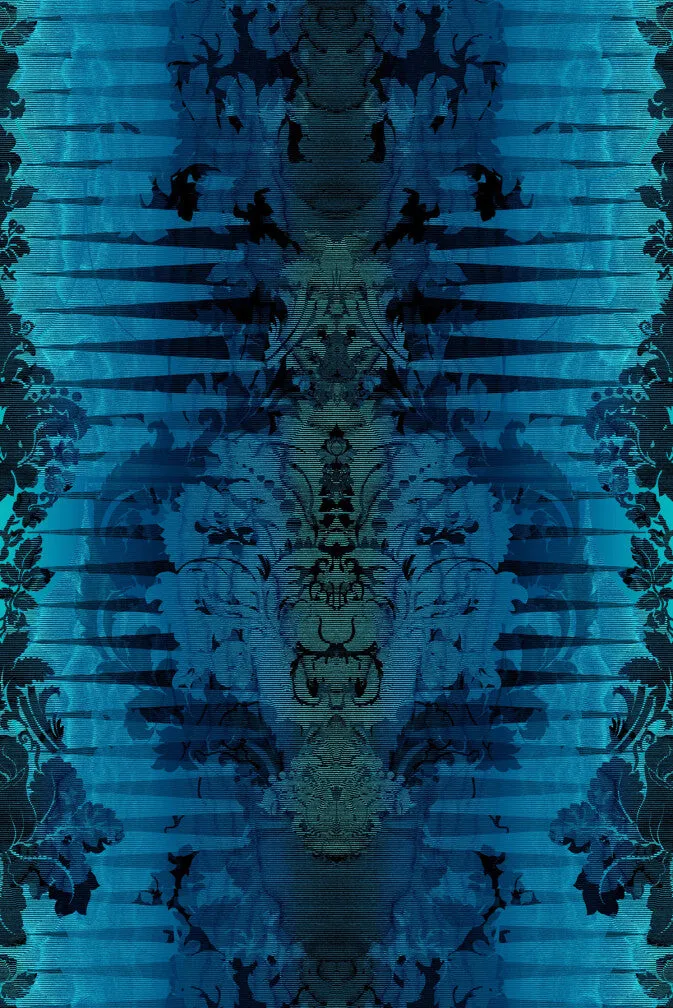 moire damask foil wallpaper