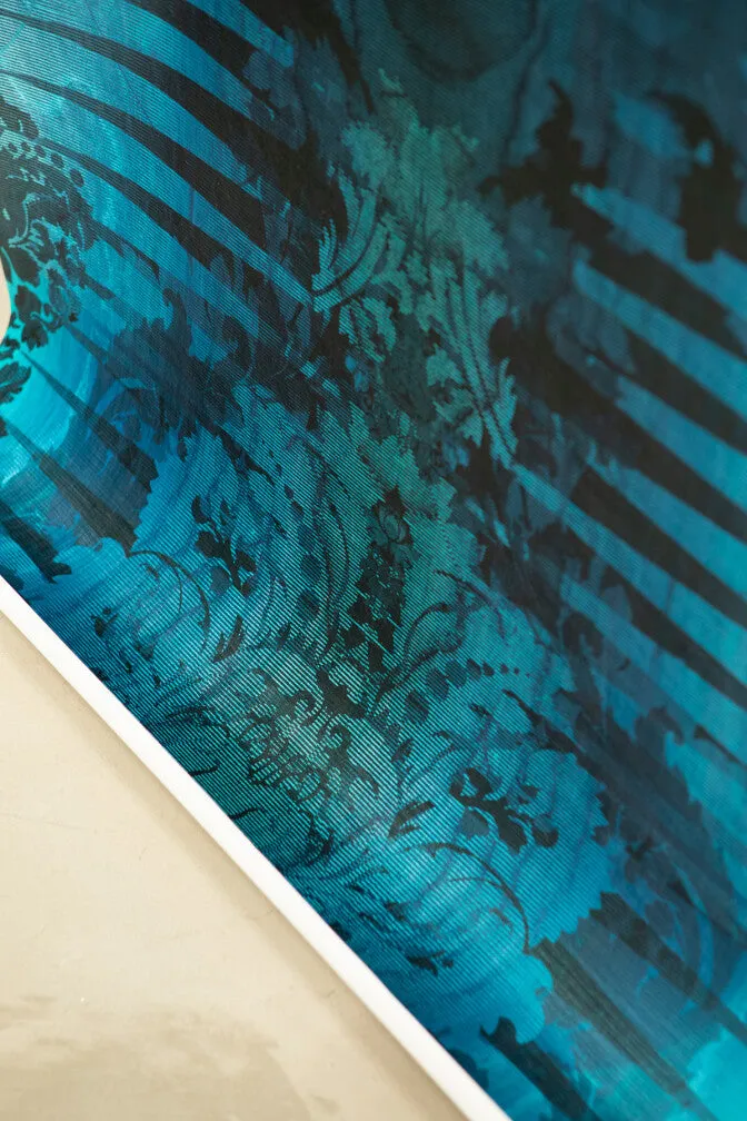 moire damask foil wallpaper