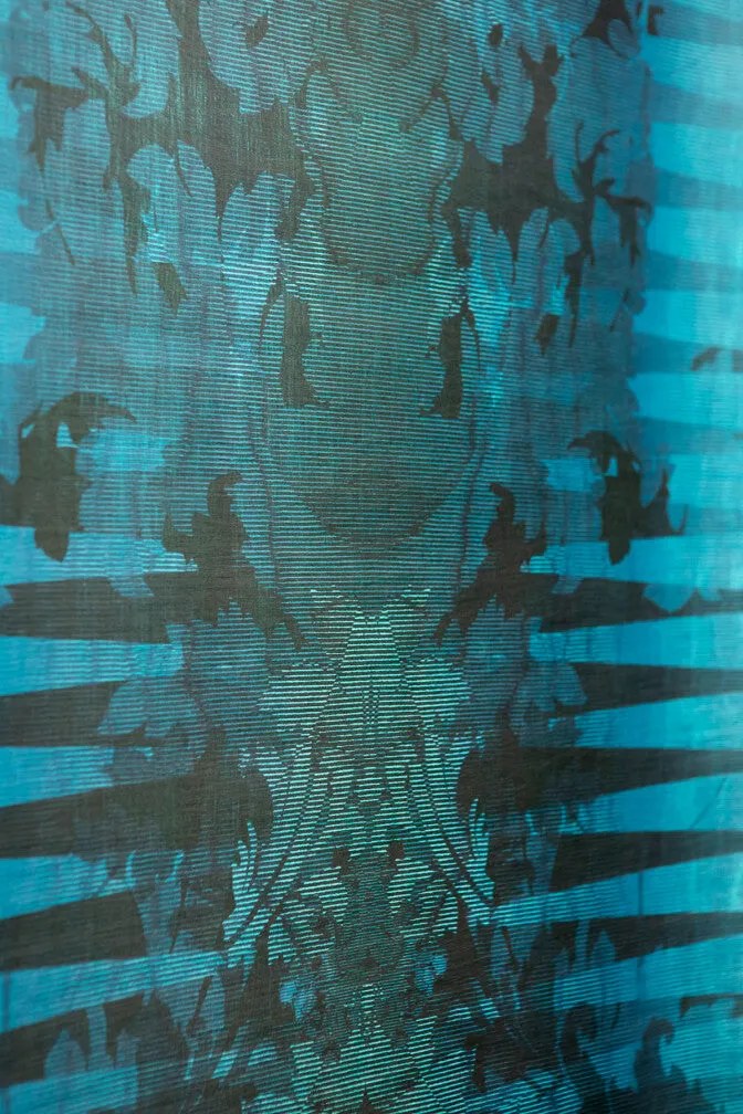 moire damask foil wallpaper