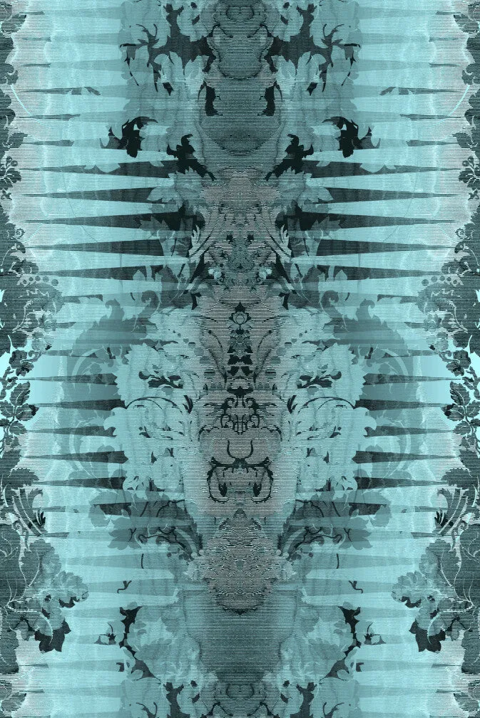 moire damask foil wallpaper