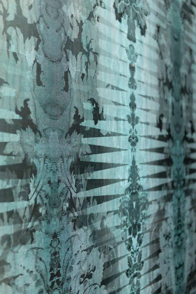 moire damask foil wallpaper