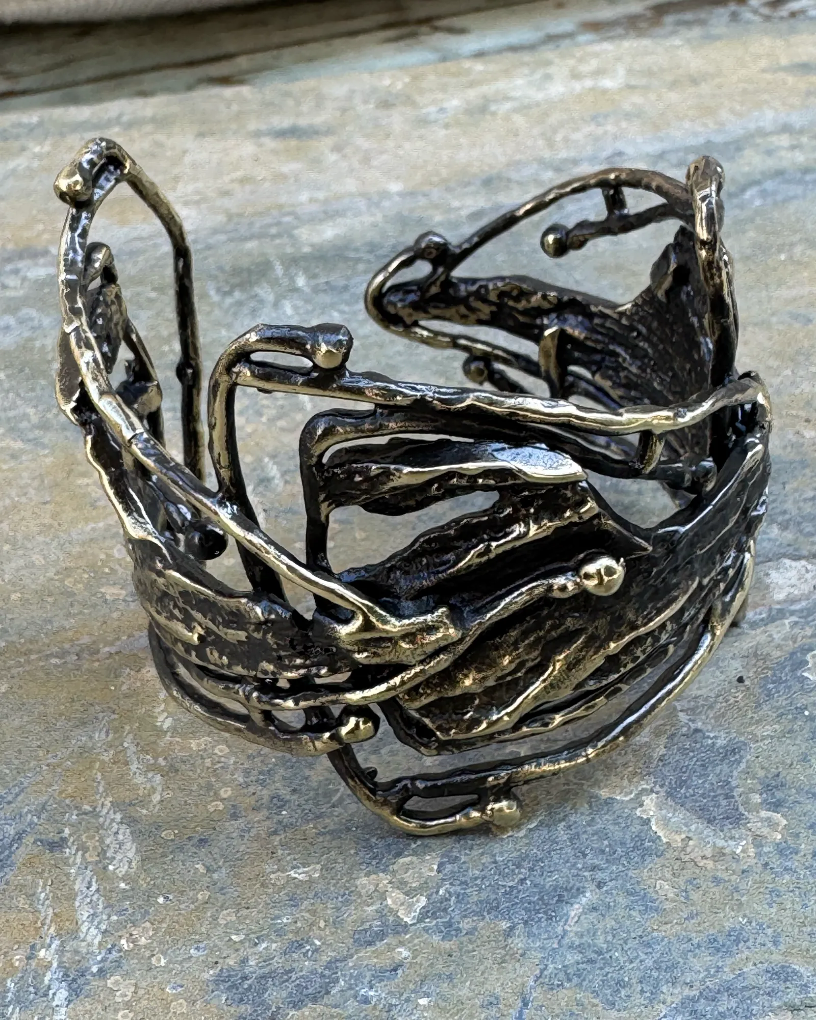 Molten Terrain Sculptural Cuff