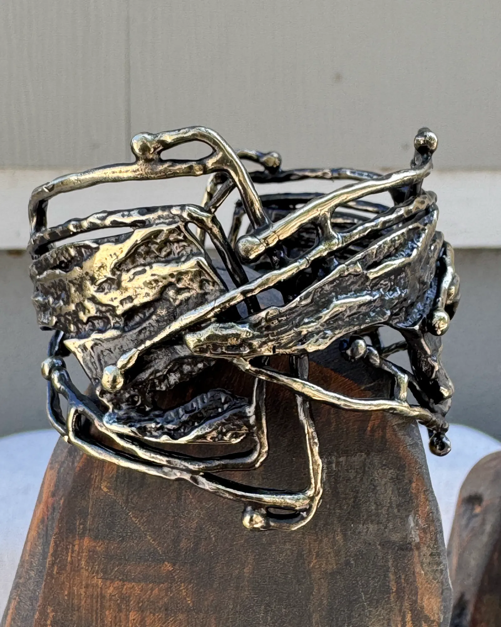 Molten Terrain Sculptural Cuff