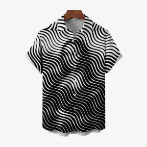 Mona Lisa Art Print Casual Short Sleeve Shirt 2404001424
