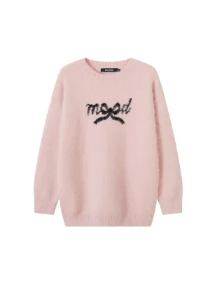 'Mood' Coquette Ribbon Mohair Knitted Sweater
