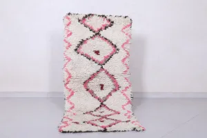 Moroccan Berber Rug - Pink Diamond Design 2.3ft x 4.9ft