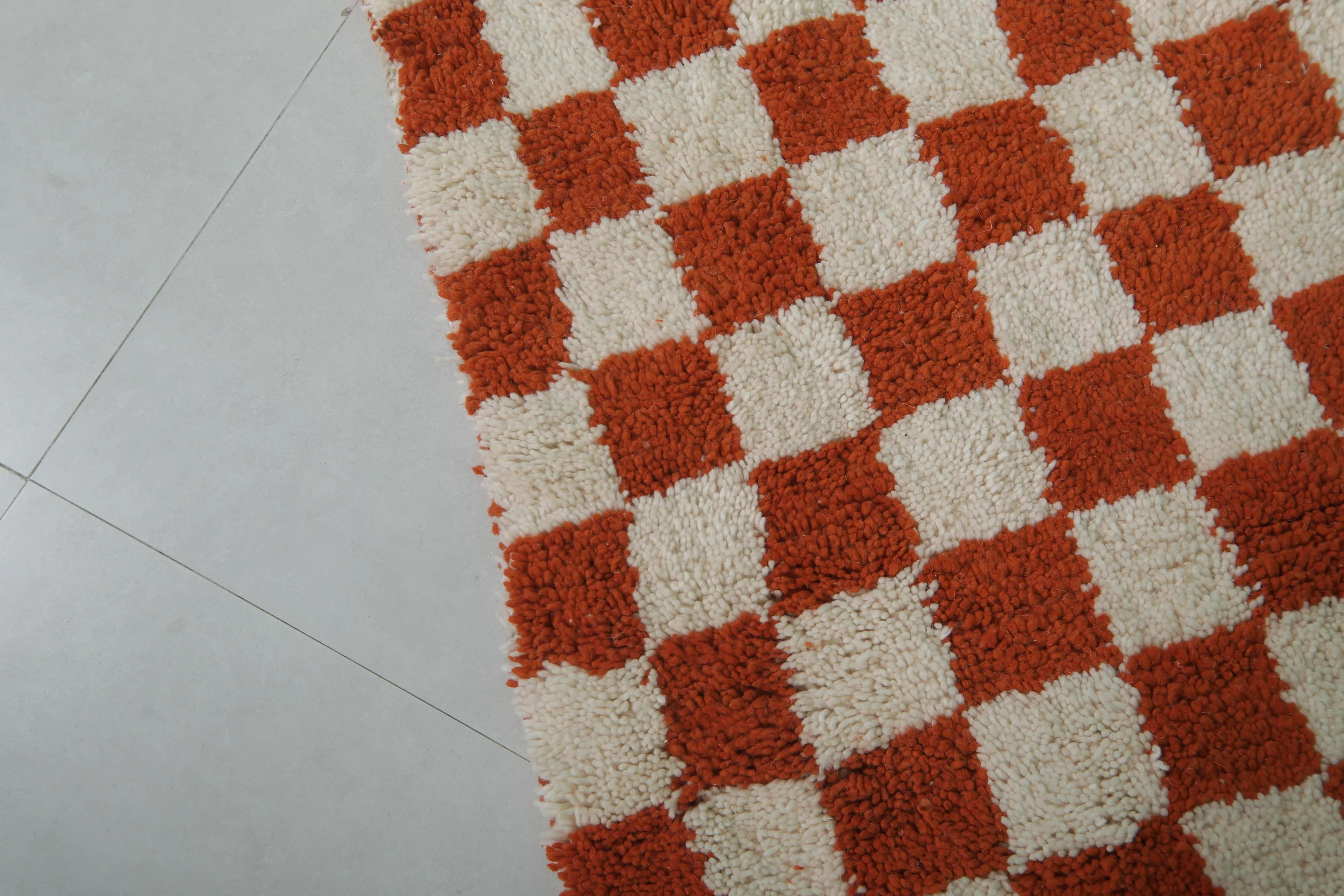 Moroccan Checkered Rug - 9 x 12 Feet | Handmade Wool Area Rug
