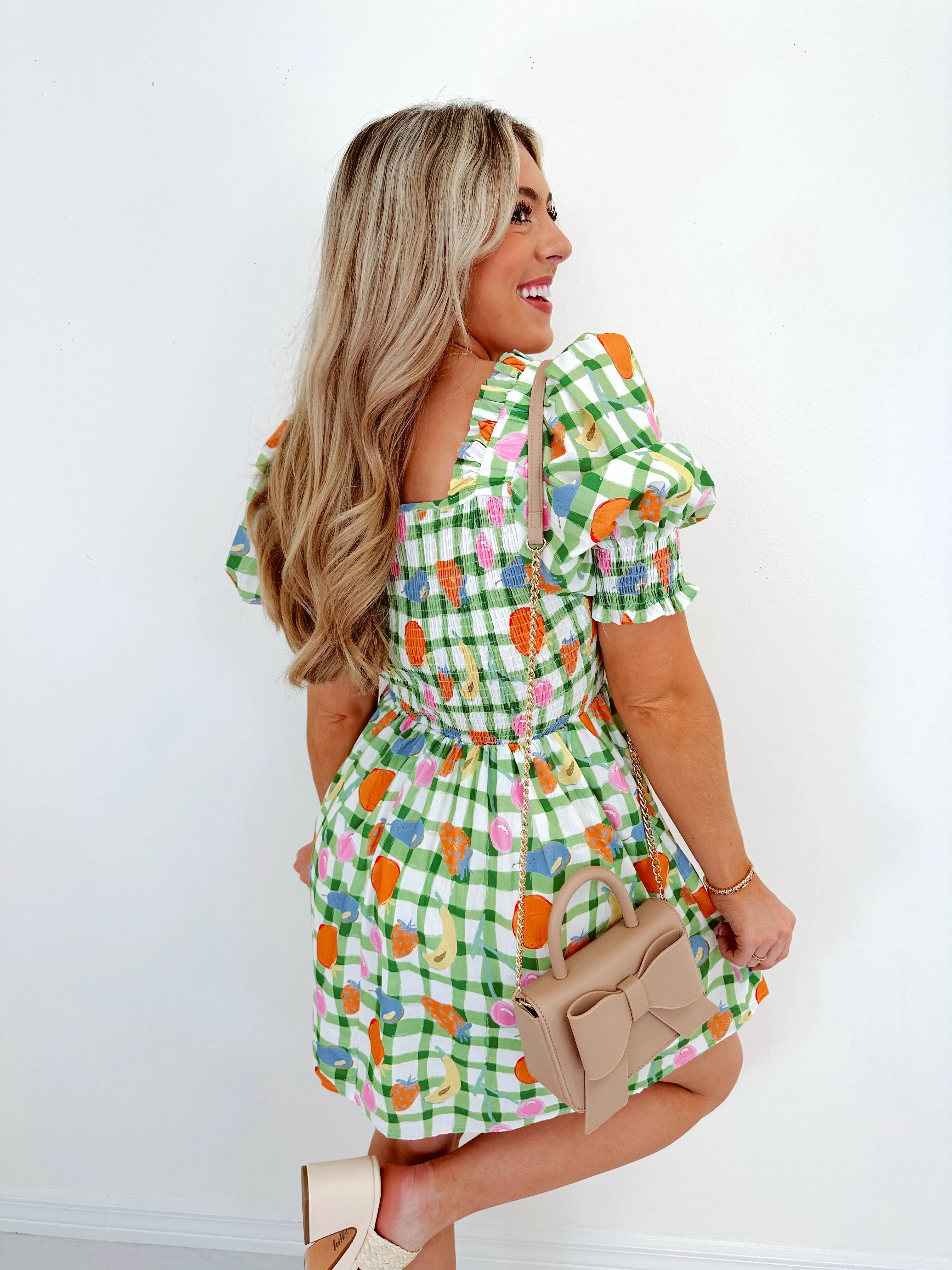 Naturally Sweet Fruit Print Mini Dress