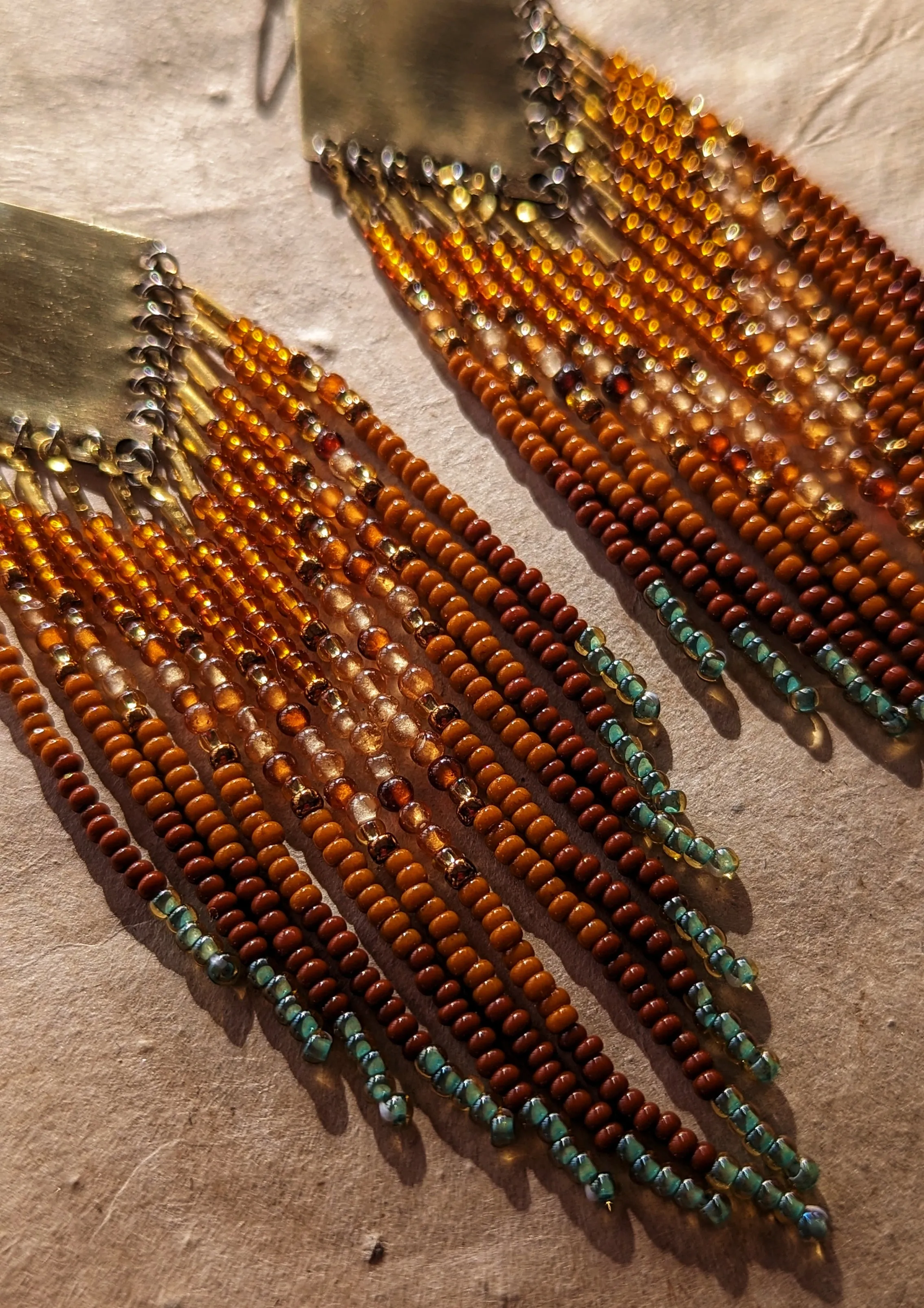 Néctar de Cempasúchil Beaded Earrings