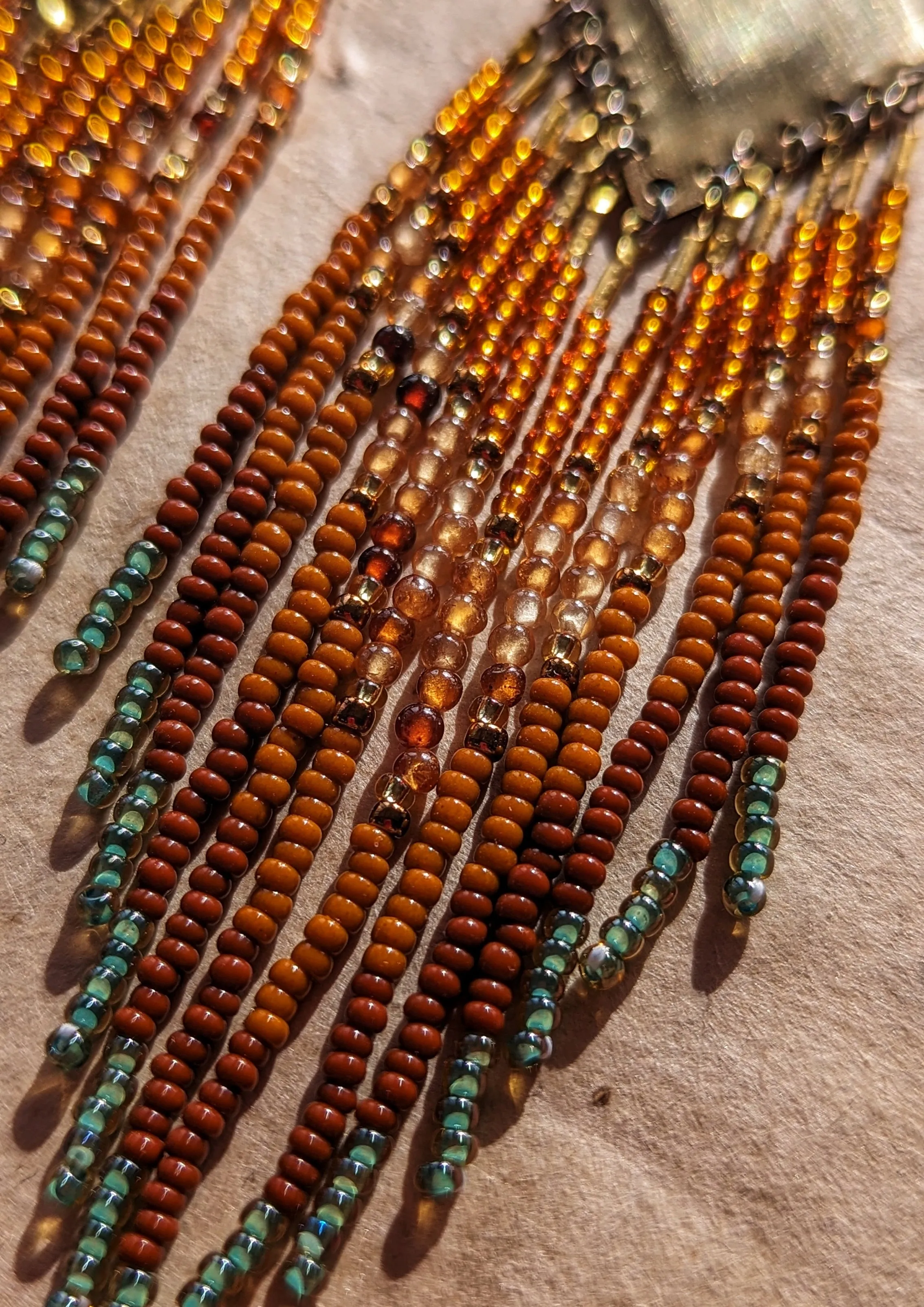 Néctar de Cempasúchil Beaded Earrings