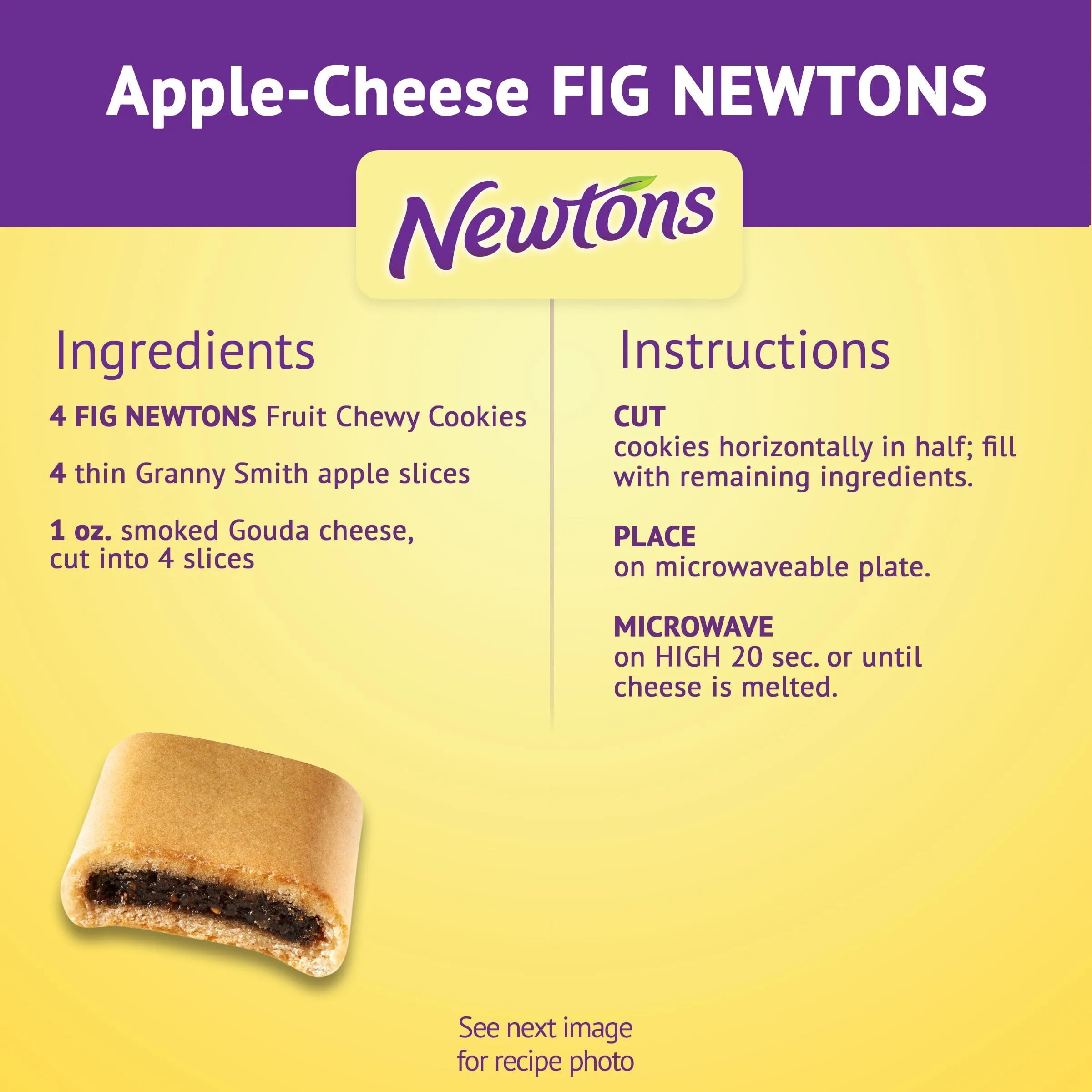 Newtons Soft & Fruit Chewy Fig Cookies, School Snacks, 12 Snack Packs (2 Cookies