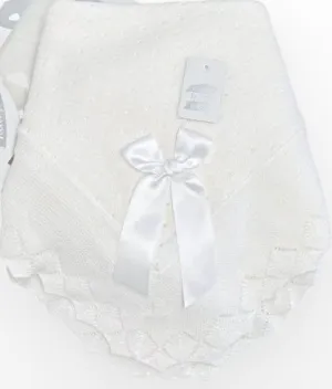 Ninas y Ninos Boxed Ivory Pleated Shawl