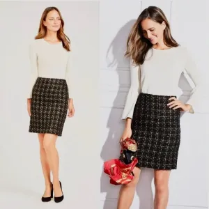 NWT J.Mclaughlin Elm Black Mohair Skirt in Metallic Tweed Size 8