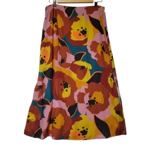 NWT Marine Layer Ryan Midi Slip Skirt in Exploded Floral Women's 10 Art to Wear