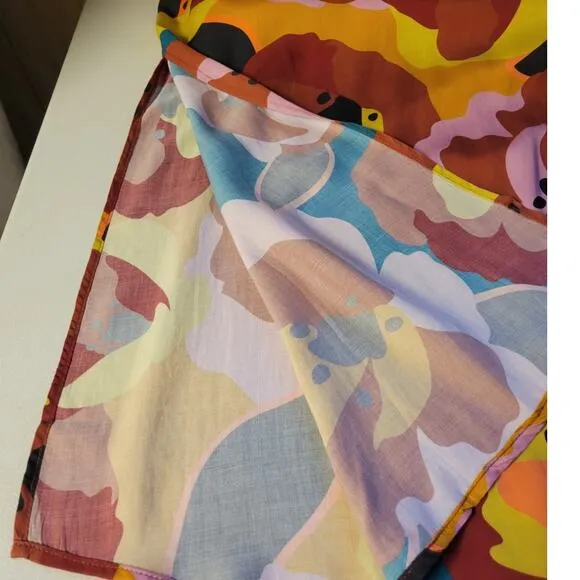 NWT Marine Layer Ryan Midi Slip Skirt in Exploded Floral Women's 10 Art to Wear
