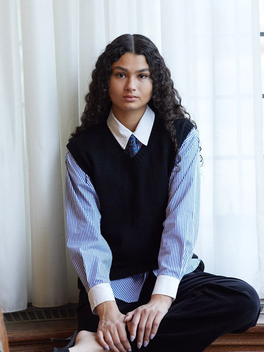 Olsen Sweater Vest Black